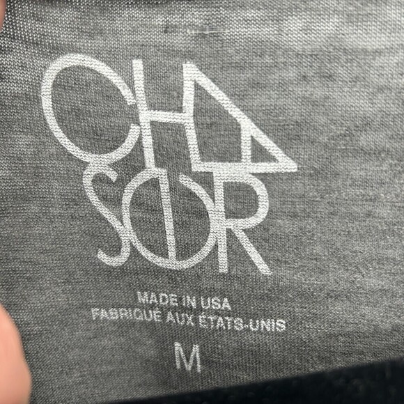 NWT CHASER Gray White This Girl Loves Tacos Graphic Print Raw Hem T-Shirt Medium - Picture 5 of 5